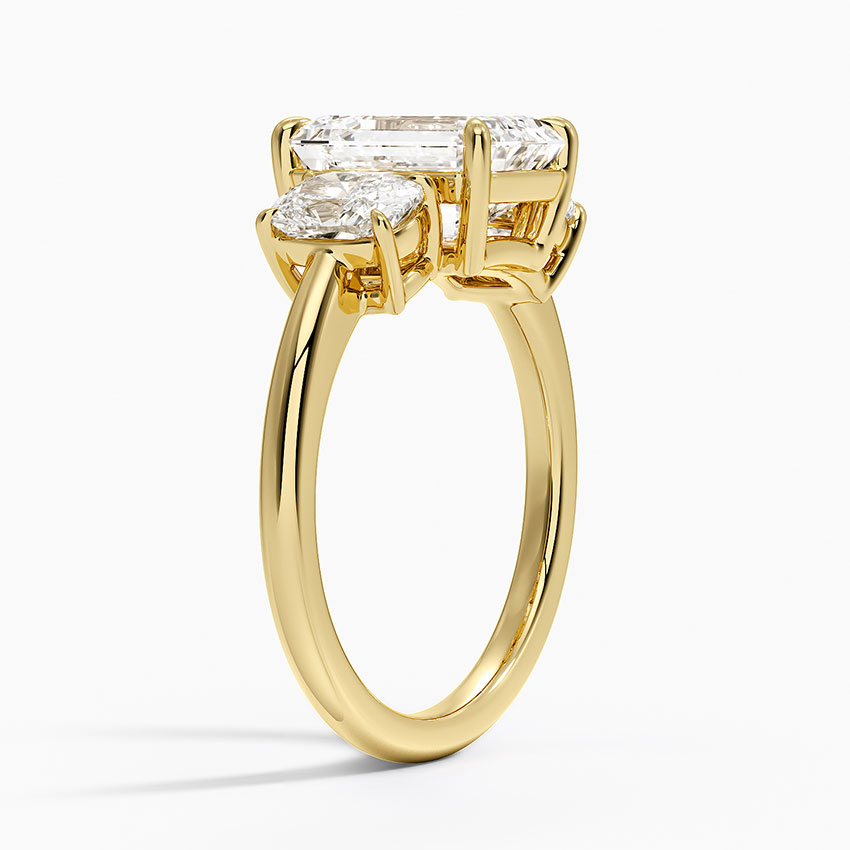 Luxe Faye Elongated Cushion Three Stone Diamond Ring