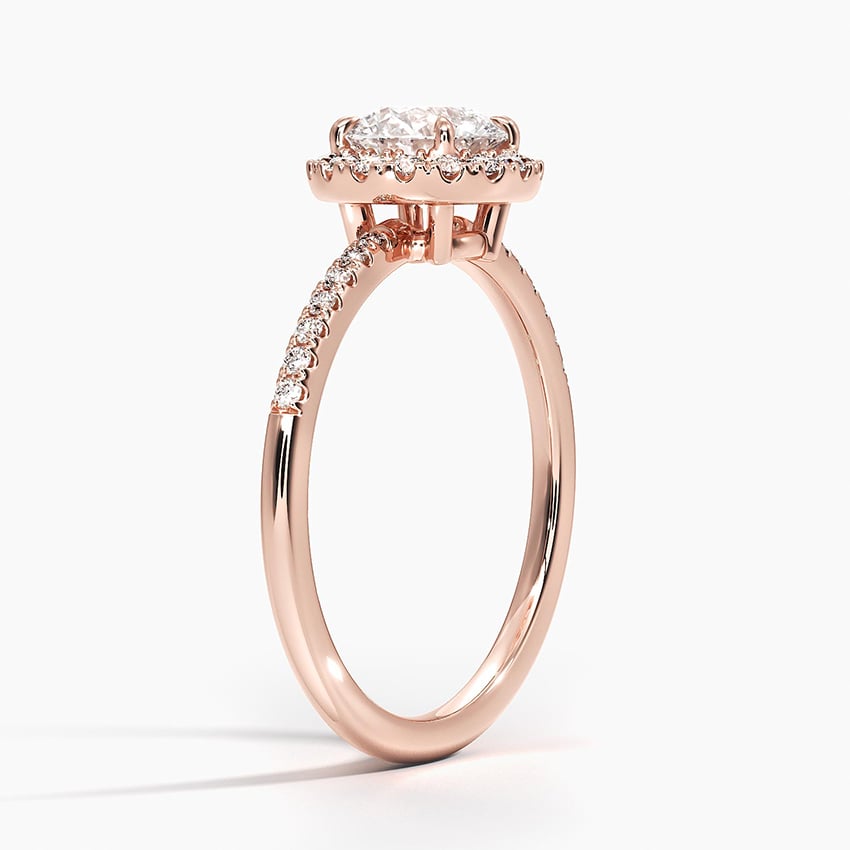 14KR Morganite Cambria Halo Diamond Ring, large top view