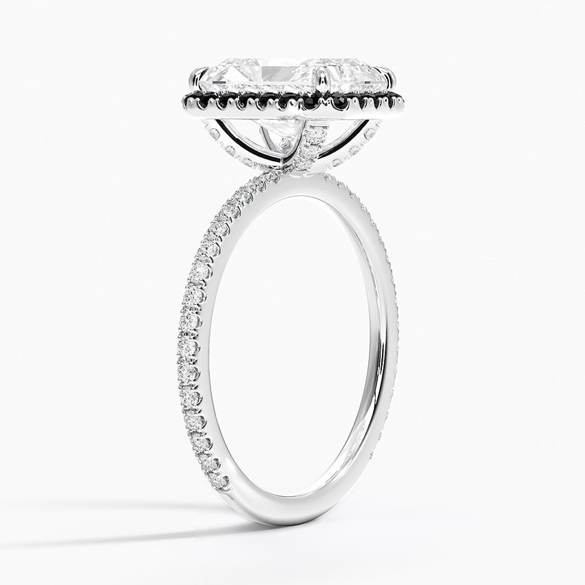 Waverly Halo Diamond Ring with Black Diamond Accents - Brilliant Earth