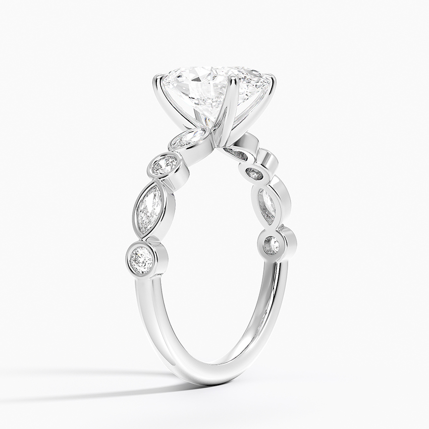 18K White Gold Versailles Bezel Diamond Ring