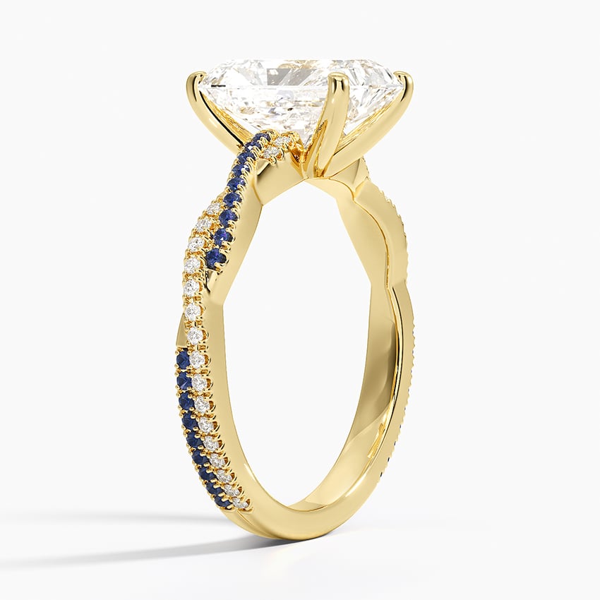 18K Yellow Gold Petite Luxe Twisted Vine Sapphire and Diamond Ring (1/8 ct. tw.)
