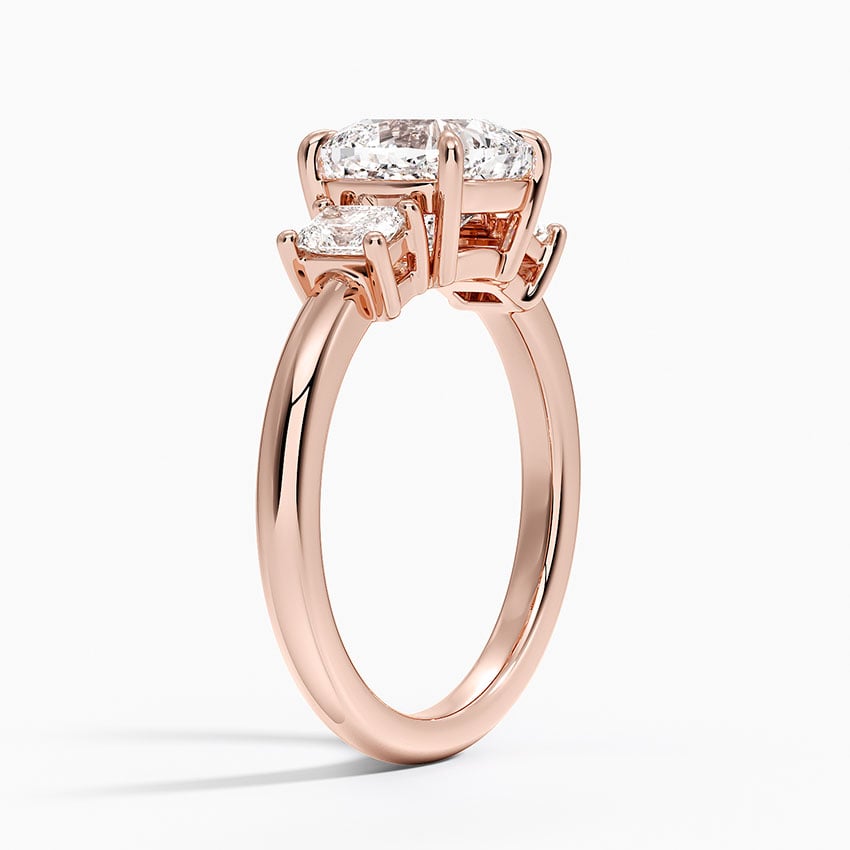14K Rose Gold Helena Radiant-Cut Three Stone Diamond Ring (3/8 ct. tw.)