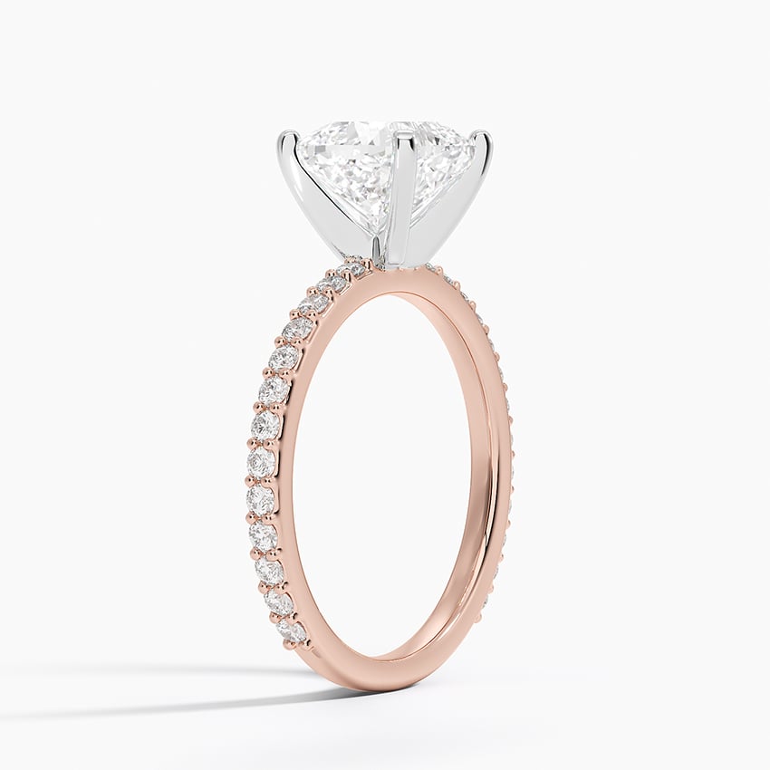 14K Rose Gold Petite Shared Prong Three-Quarter Coverage Diamond Ring (1/3 ct. tw.)