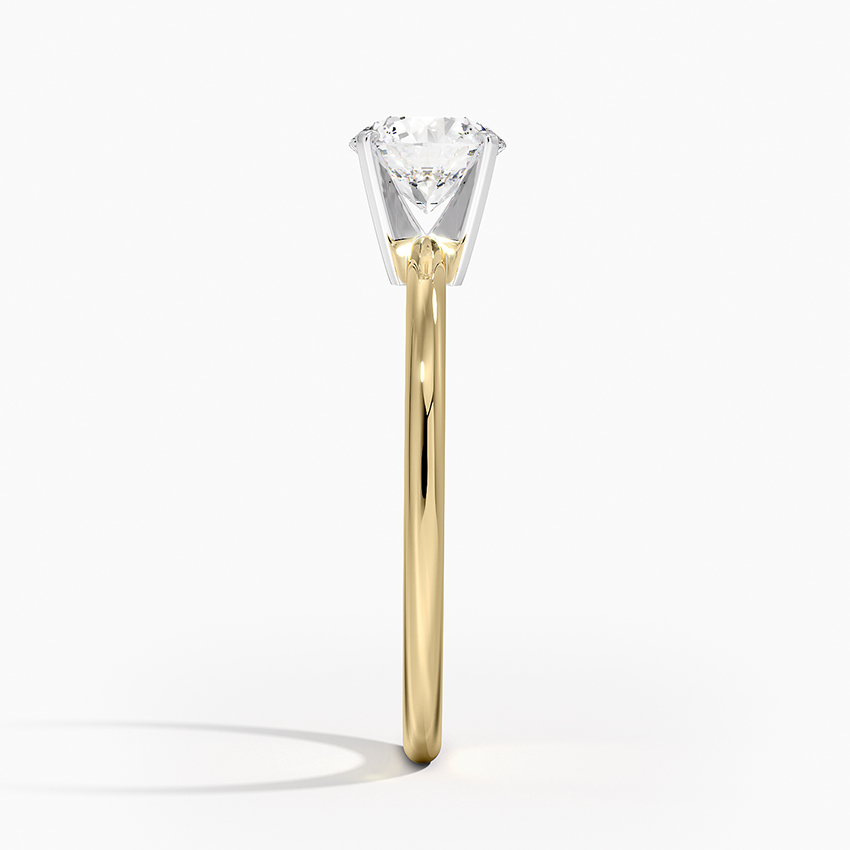18K Yellow Gold Four-Prong Petite Comfort Fit Solitaire Ring, large side view