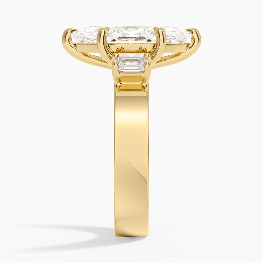 Peyton Emerald Cut Three Stone Diamond Ring (1/2 ct. tw.) in 18K Yellow Gold