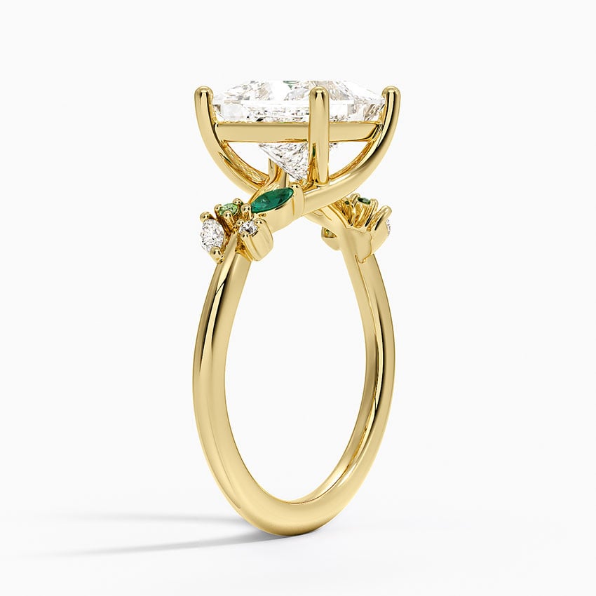 Arden Diamond Ring with Lab Emerald Accents - Brilliant Earth