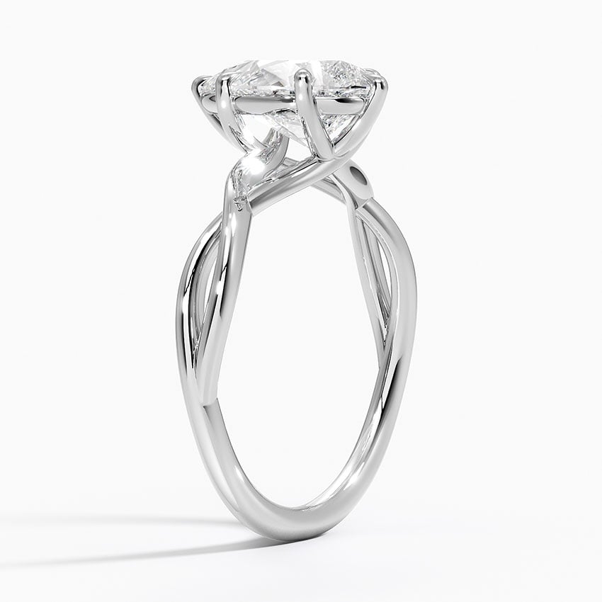 18K White Gold Alya Twist Solitaire Ring