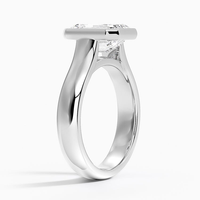 18K White Gold Luna 4mm Bezel Ring