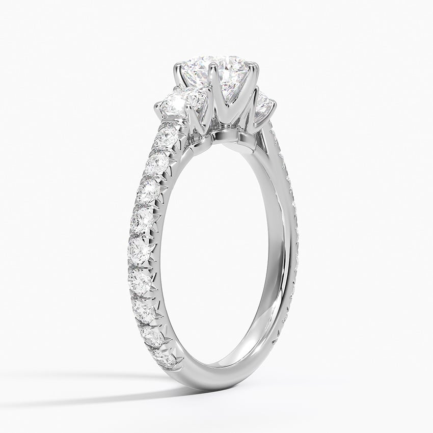 PT Moissanite Gramercy Three Stone Diamond Ring (3/4 ct. tw.), large top view