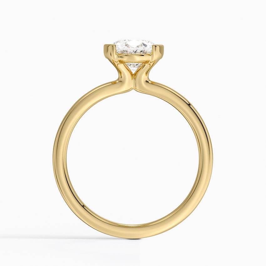 18K Yellow Gold Annika Half Bezel Solitaire Ring