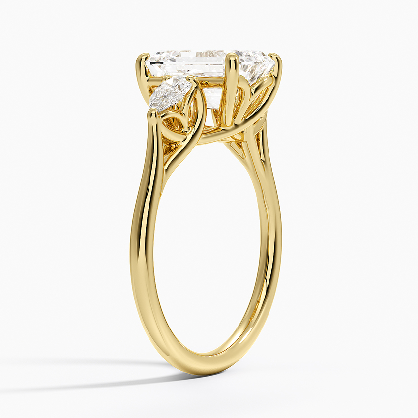 Trellis Three Stone Pear Diamond Ring