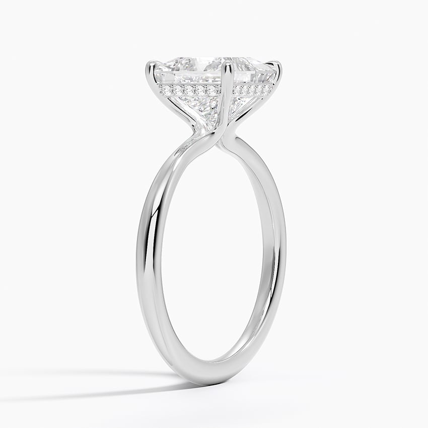 18K White Gold Freesia Hidden Halo Diamond Ring