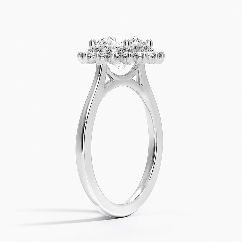 Platinum Sunburst Halo Diamond Ring (1/4 ct. tw.)