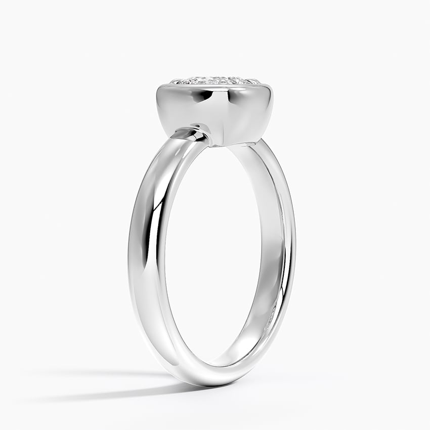 18K White Gold Andrea Bezel Prong Ring