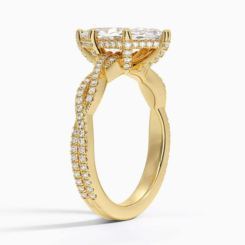 18K Yellow Gold Adorned Luxe Petite Twisted Vine Diamond Ring