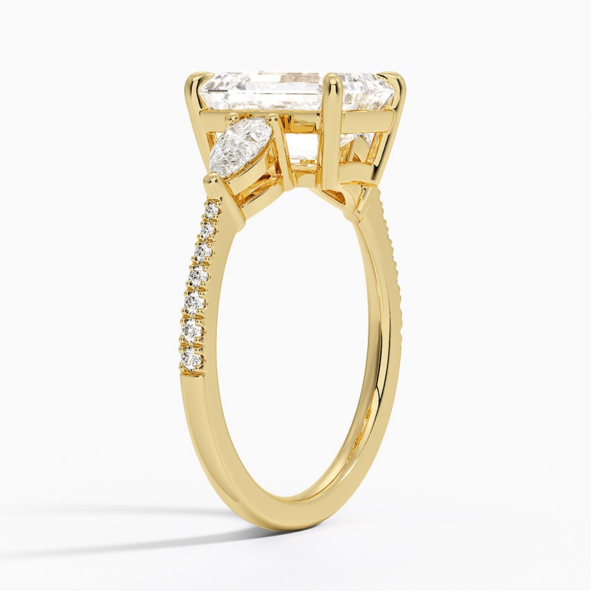 Opera Accented Three Stone Diamond Ring