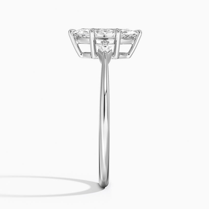 Platinum Petite Cometa Three Stone Diamond Ring