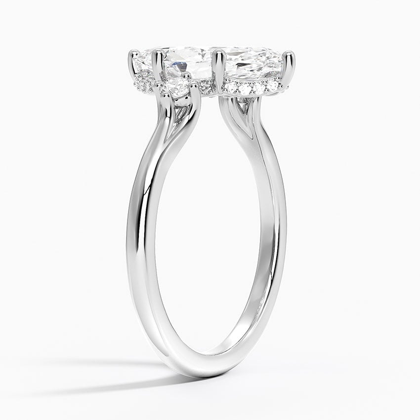 Platinum Floating Three Stone Diamond Ring