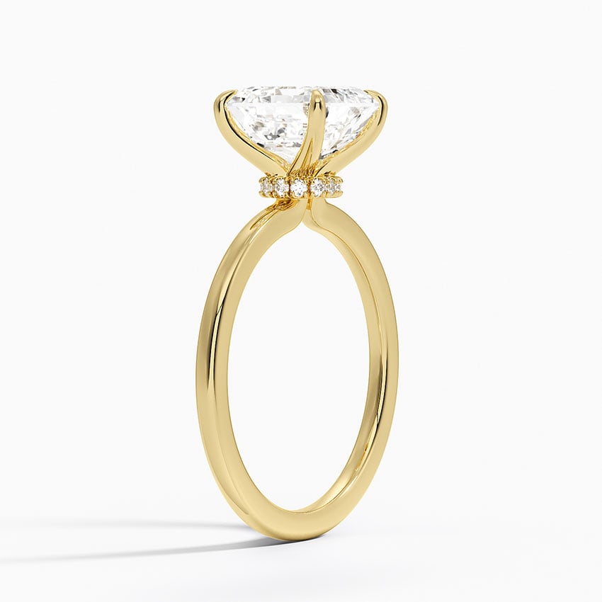Pavé Wrap Hidden Halo Diamond Engagement Ring - Secret Halo