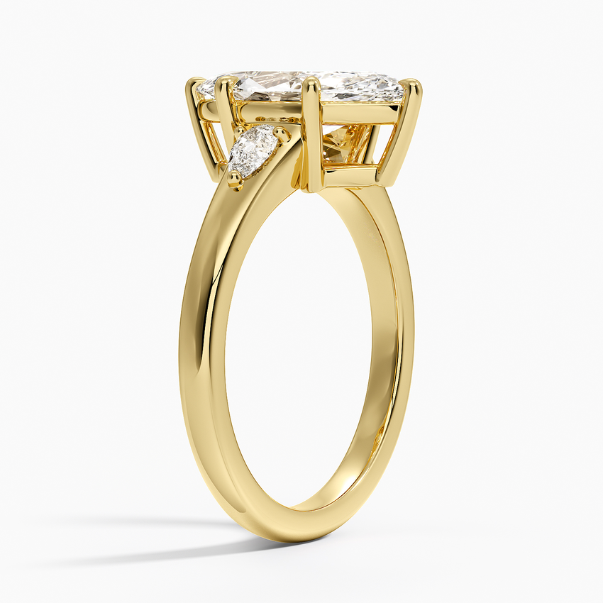 18K Yellow Gold Aria Three Stone Signet Diamond Ring (1/4 ct. tw.)