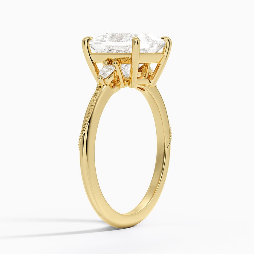 Camellia Three Stone Pear Diamond Ring