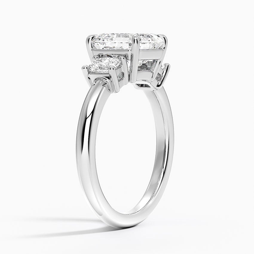 18K White Gold Helena Radiant-Cut Three Stone Diamond Ring (3/8 ct. tw.)