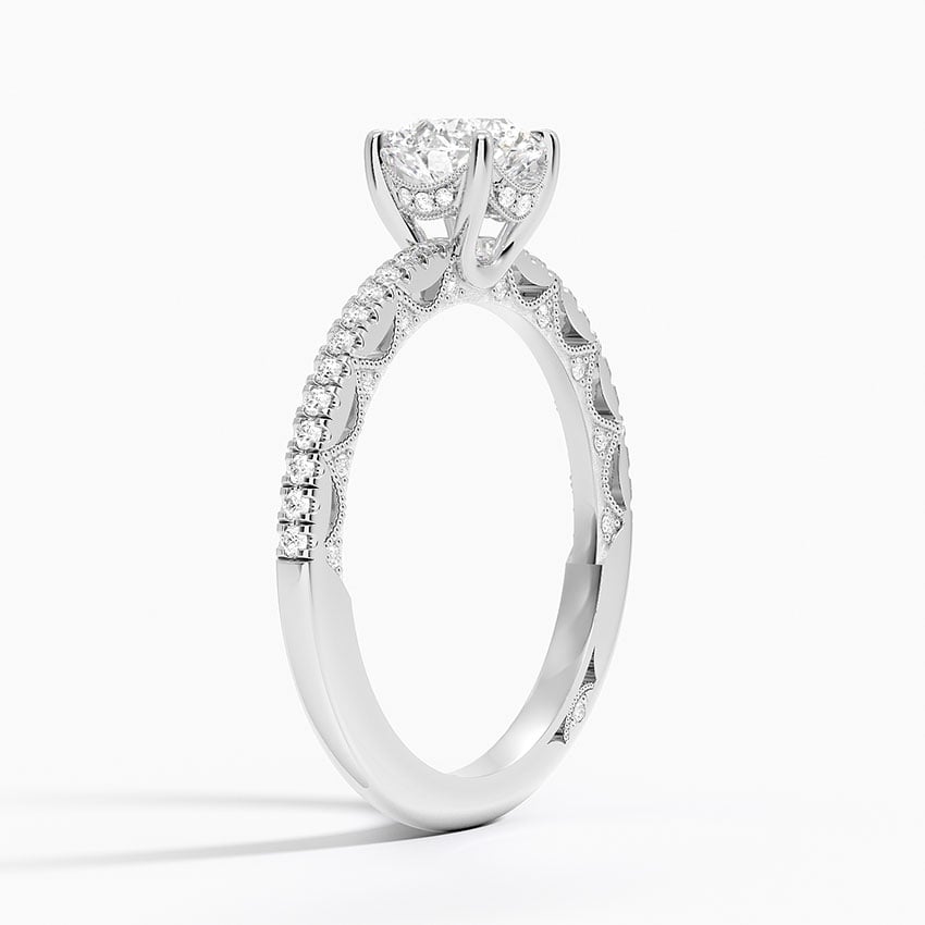 PT Moissanite Tacori Lunetta Crescent Diamond Ring, large top view