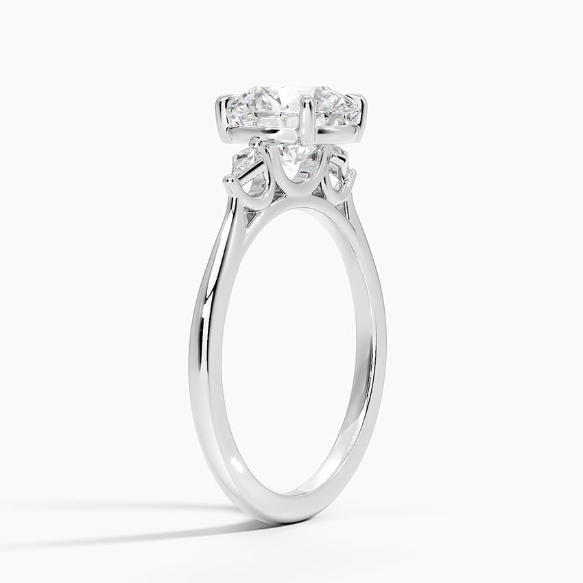 Platinum Petite Cometa Perfect Fit Three Stone Diamond Ring