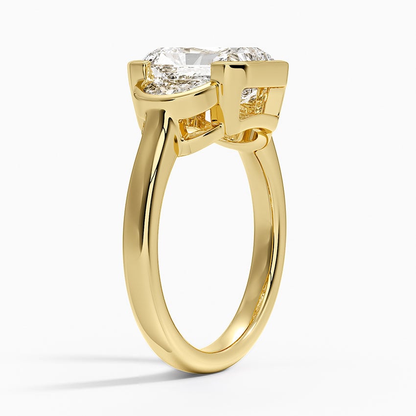 Half Moon Three Stone Bezel Diamond Ring (1/2 ct. tw.)