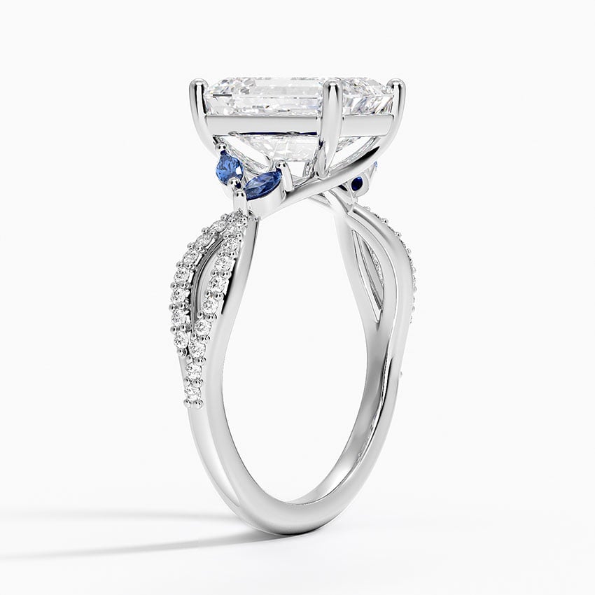Diamond and Sapphire Engagement Ring