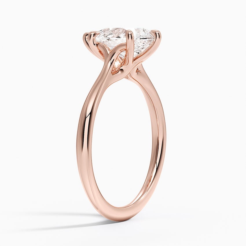 14K Rose Gold Freesia Cathedral Solitaire Ring