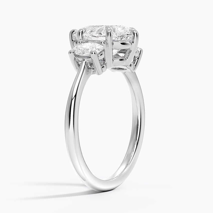 18K White Gold Oval-Cut Three Stone Diamond Ring (1/2 ct. tw.)