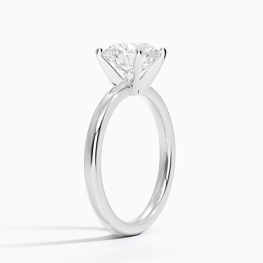 18K White Gold 2mm Comfort Fit Solitaire Ring