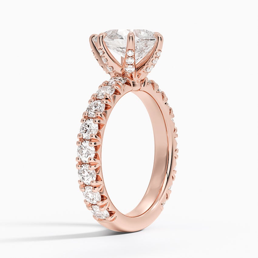 14K Rose Gold Ellora Three-Quarter Coverage Diamond Ring