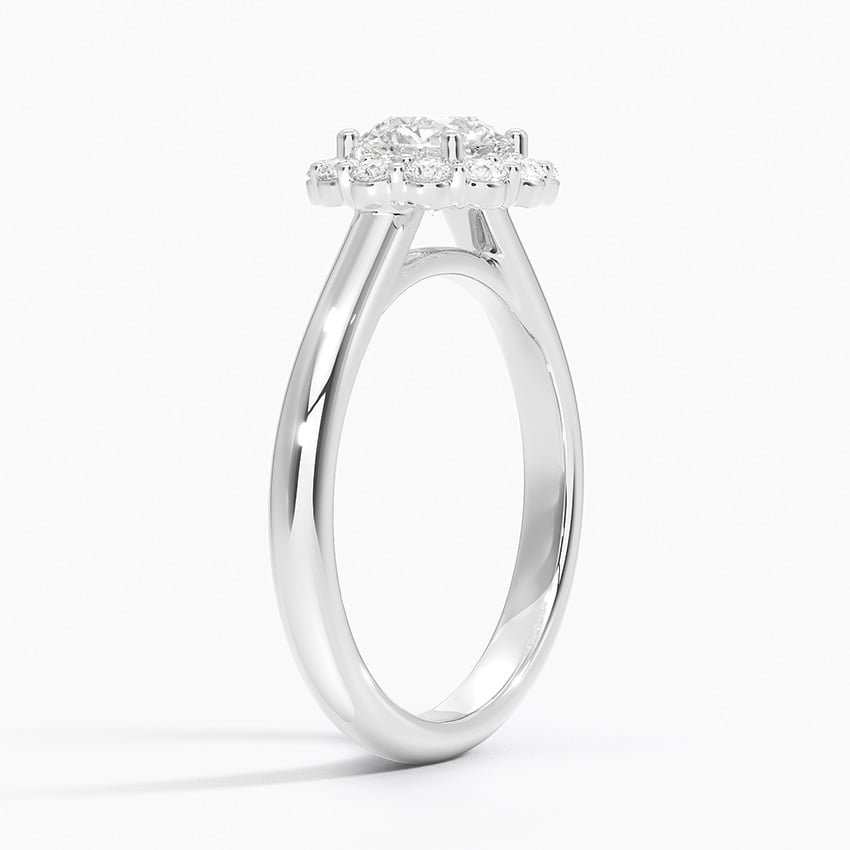 18KW Aquamarine Lotus Flower Halo Diamond Ring (1/4 ct. tw.), large top view
