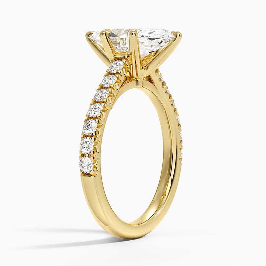 18K Yellow Gold Sienna Half Coverage Diamond Ring