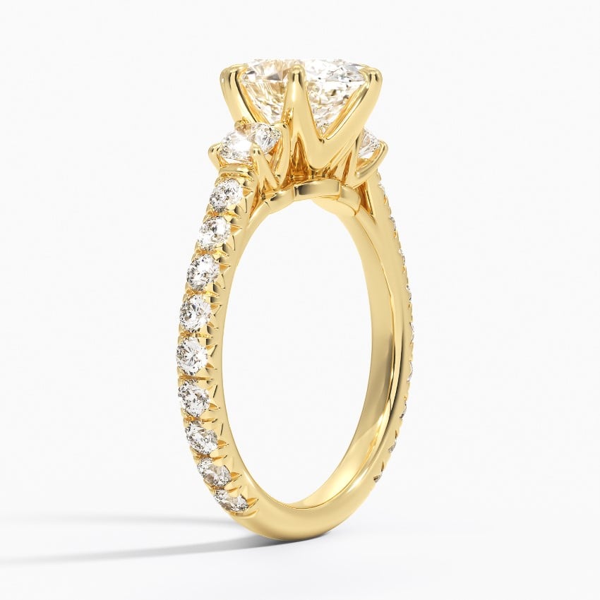 18K Yellow Gold Gramercy Three Stone Diamond Ring (3/4 ct. tw.)