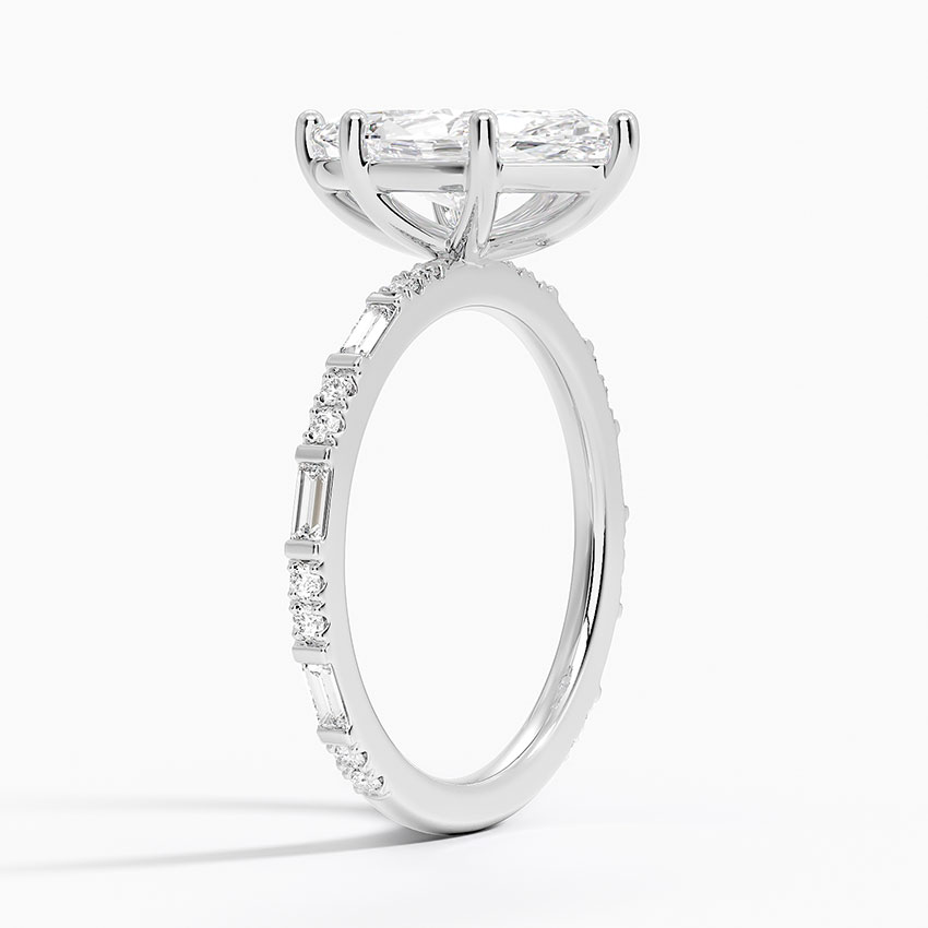 Platinum Luz Baguette and Round Diamond Ring