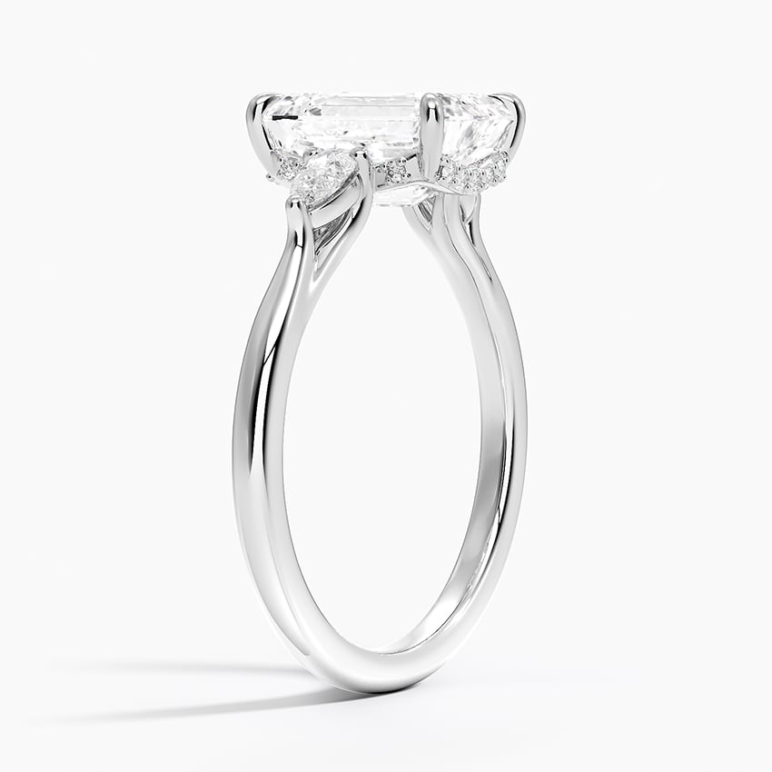Platinum Floating Three Stone Pear Diamond Ring
