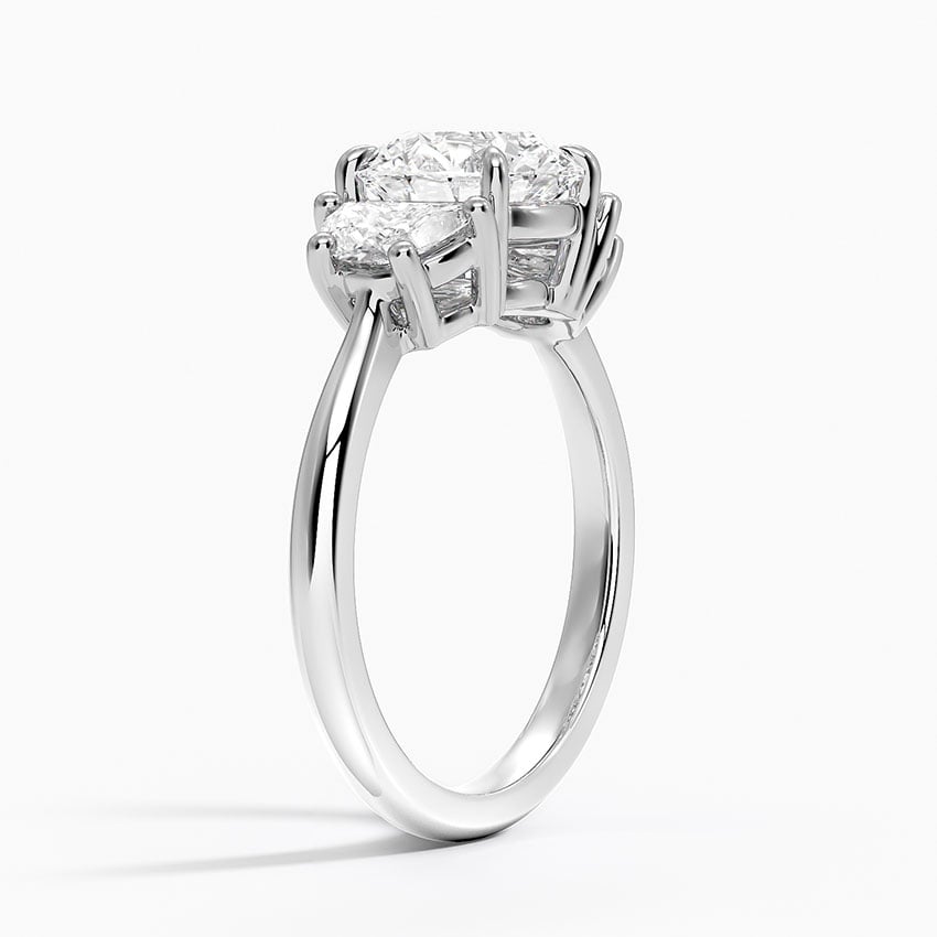 Platinum Half Moon Three Stone Diamond Ring (1/2 ct. tw.)