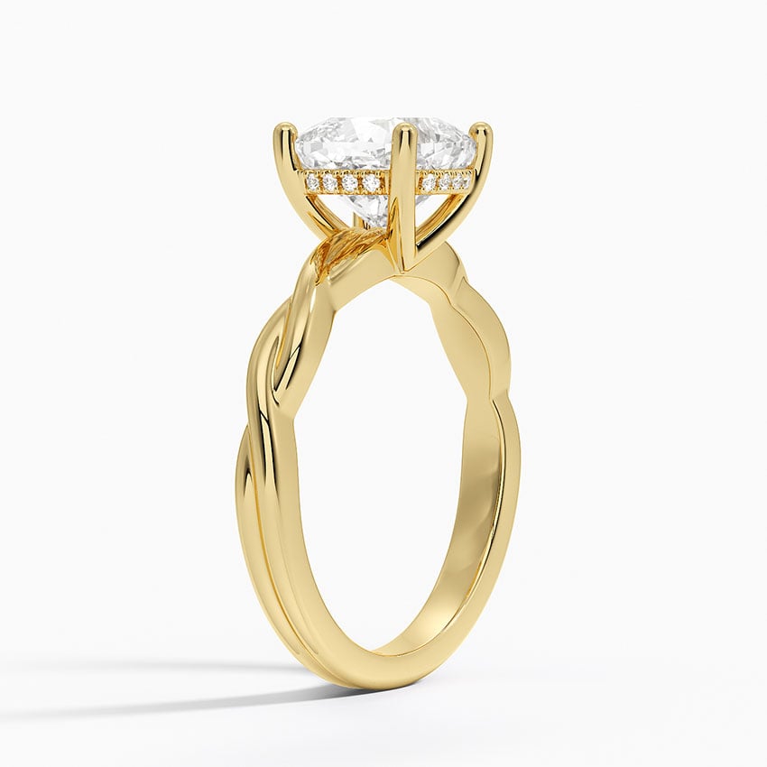 Twisted Vine Hidden Halo Diamond Ring
