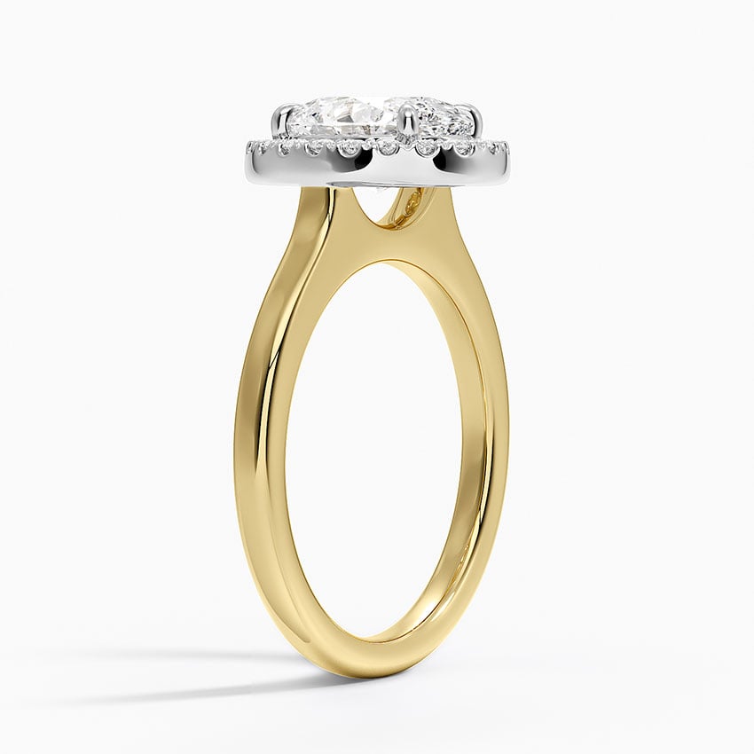 Julia Mixed Metal Halo Diamond Ring