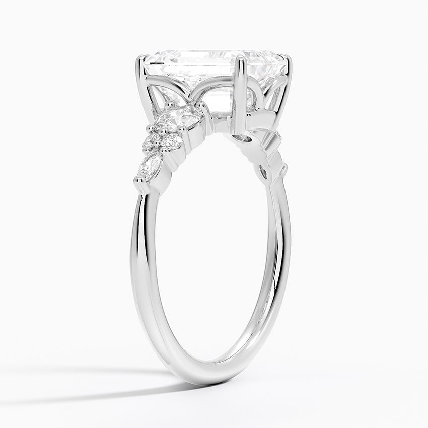 Three Stone Cluster Engagement Ring