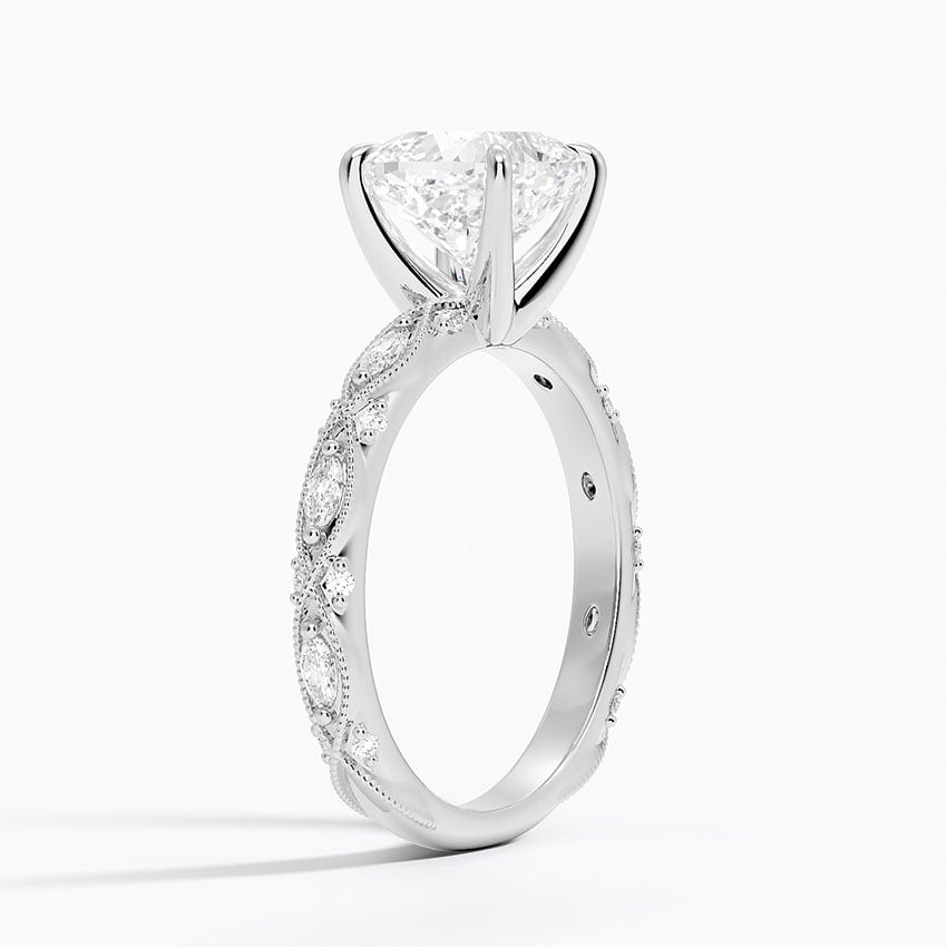 18K White Gold Celestia Milgrain Diamond Ring (1/4 ct. tw.)