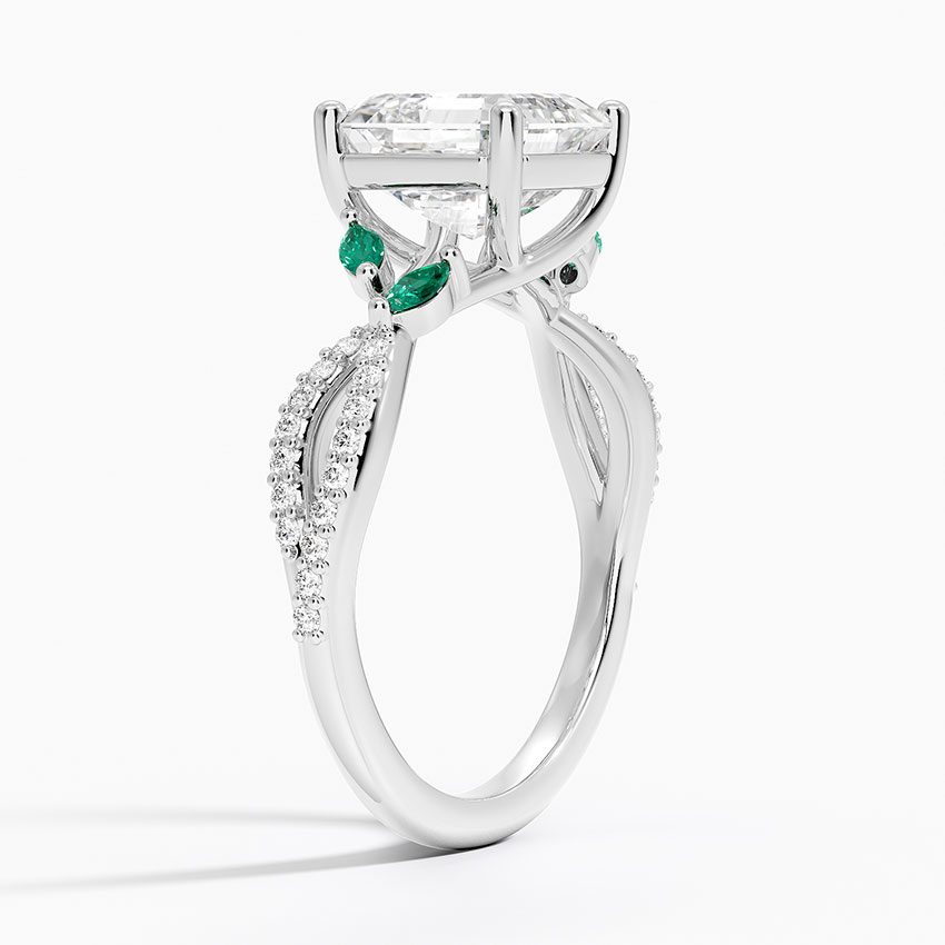Luxe Willow Lab Emerald and Diamond Ring (1/8 ct. tw.)