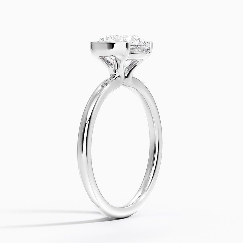 Platinum Annika Half Bezel Solitaire Ring