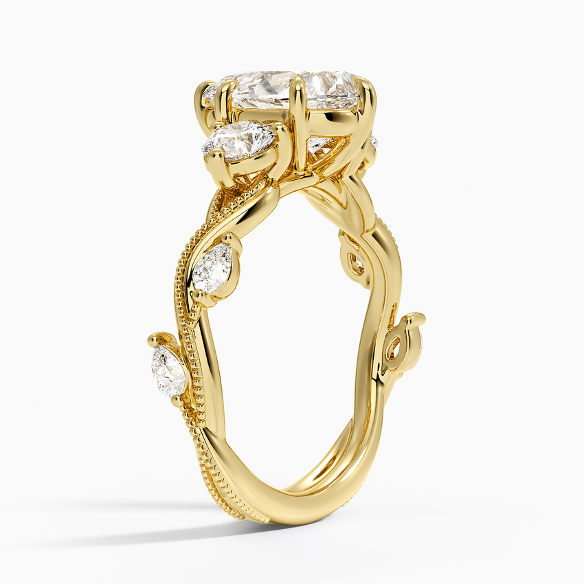 Vintage Secret Garden Three Stone Diamond Ring