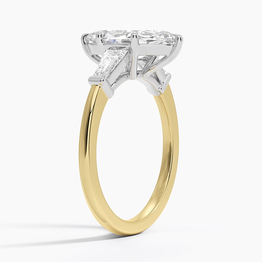 Mixed Metal Symphony Three Stone Diamond Ring