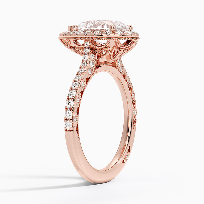 18K Rose Gold Tacori Petite Crescent Bloom Diamond Ring