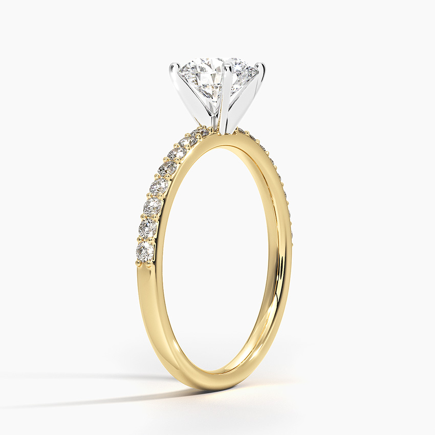 18k Yellow Gold Petite Shared Prong Diamond Ring (1 4 Ct. Tw.)